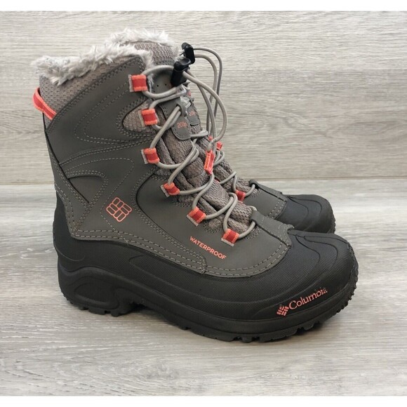 Columbia Youth Bugaboot III Gray Insulated Waterproof Winter Boots Size 6M